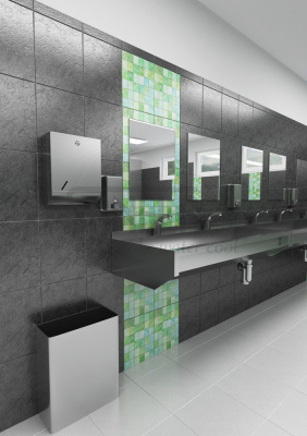 Нержавеющая раковина коллективная без облицовки 1250мм SLUN 10 арт: 93100 Sanela Чехия (фото, схема)