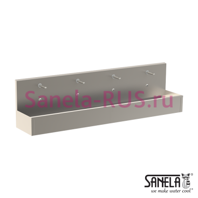 Нержавеющая раковина коллективная 2500мм SLUN 82E арт: 93821 Sanela Чехия (фото, схема)