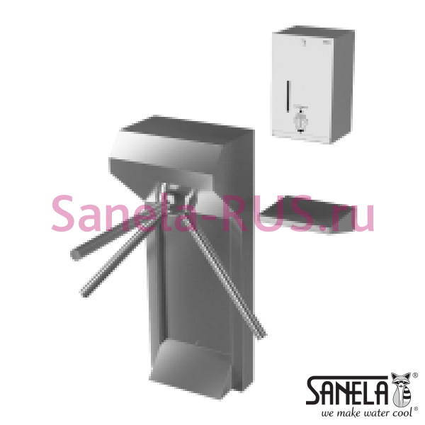 Турникет с подставкой и дозатором дезинфекции SLKT 02S